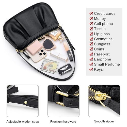 RONSIN Small Shoulder Bag for Women Mini Clutch Purse Tote Handbag Zipper Closure Crossbody Hobo Purse4