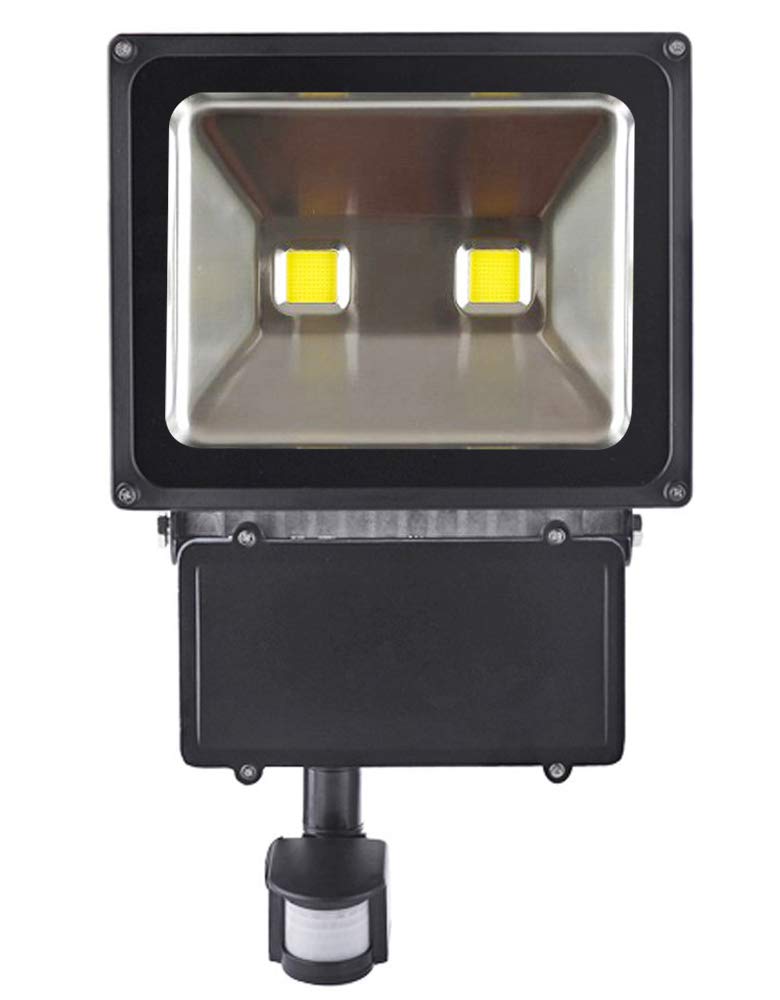 2X 100W LED Warmweiß Fluter Flutlichtstrahler Outdoor Strahler Lampe Strahler Flutlicht Scheinwerfer mit Bewegungsmelder