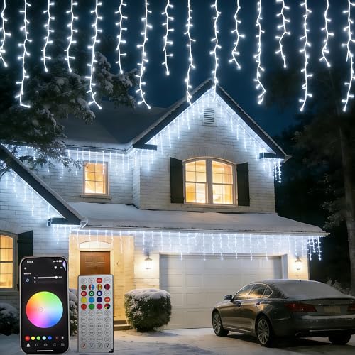 Guirlande lumineuse icicle connectée pour illuminer vos soirées de mariage et patio