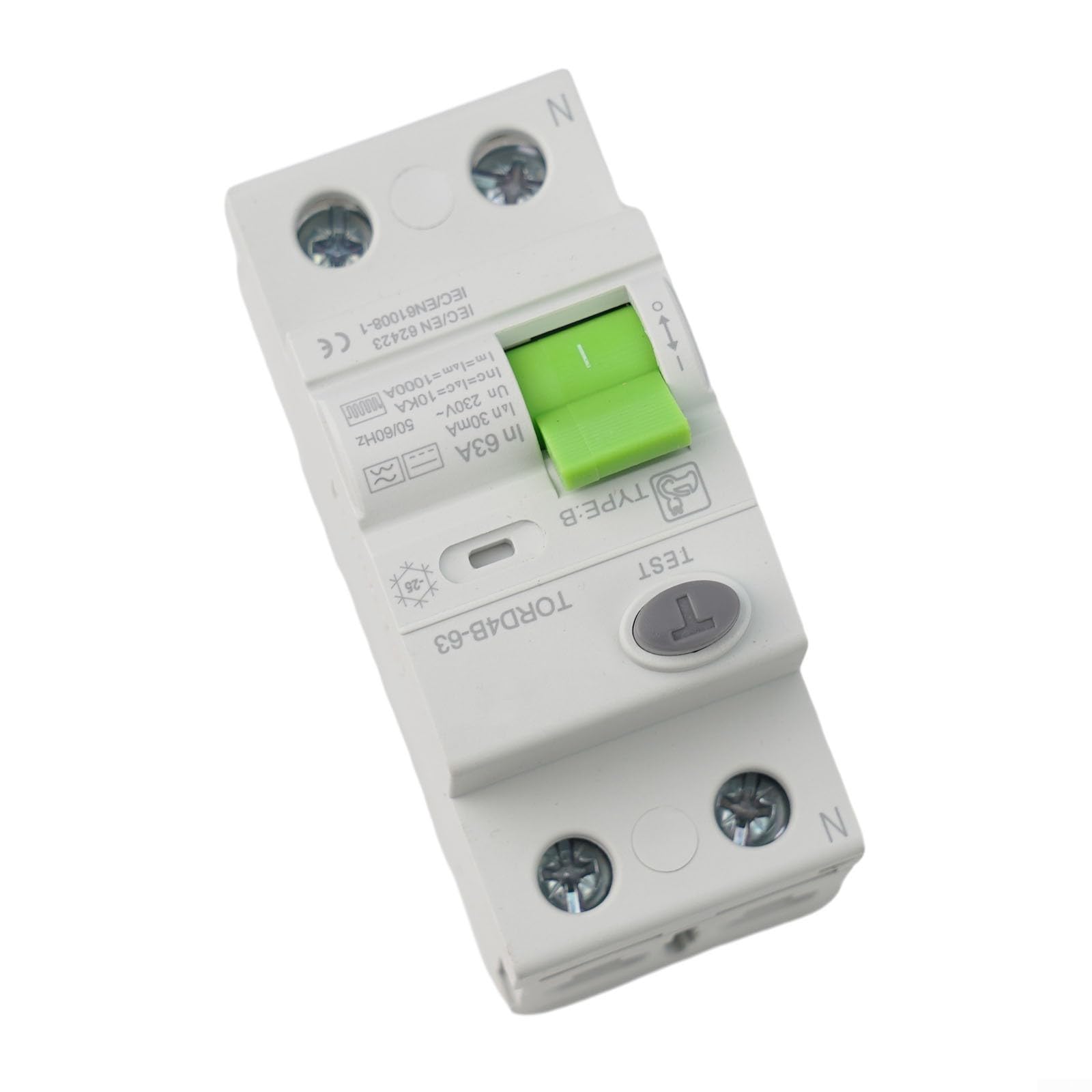 Tipo actual residual B, interruptor de seguridad eléctrico confiable del disyuntor 2P 63A 30mA de RCD DC para la protección