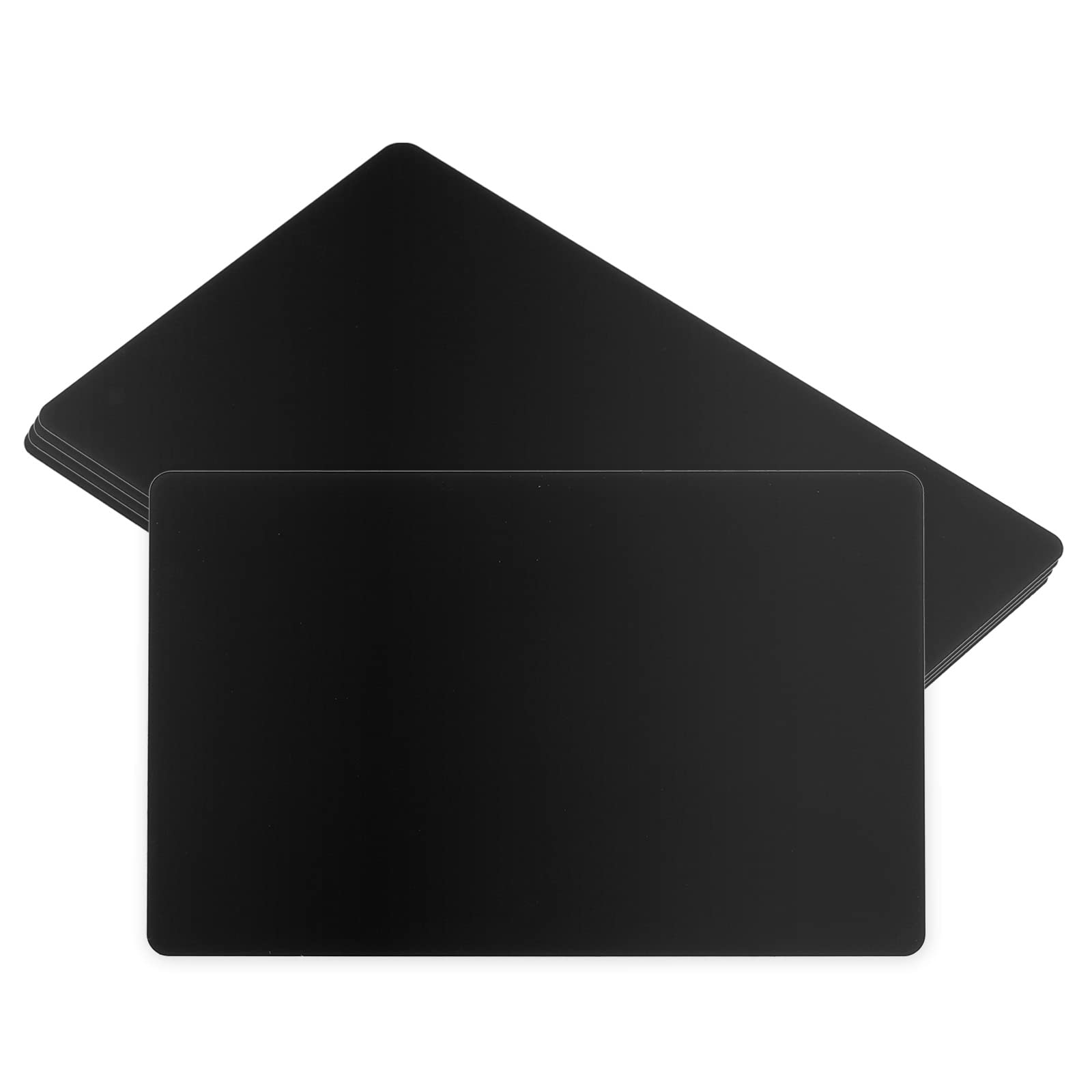 PATIKIL 0.45mm Metal Business Cards, 5 Pack Blank Name Card Laser Engraving Aluminum for DIY Gift Cards Black Matte