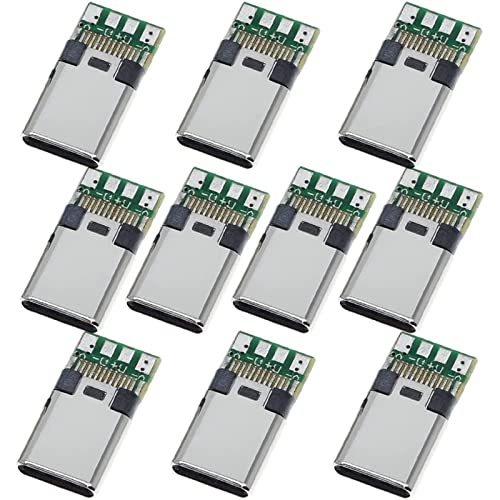 PENGLIN 10PCS USB 3.1 type C connecteur 24 broches mâle prise adaptateur fil et câble de soudure 24P PCB board support module