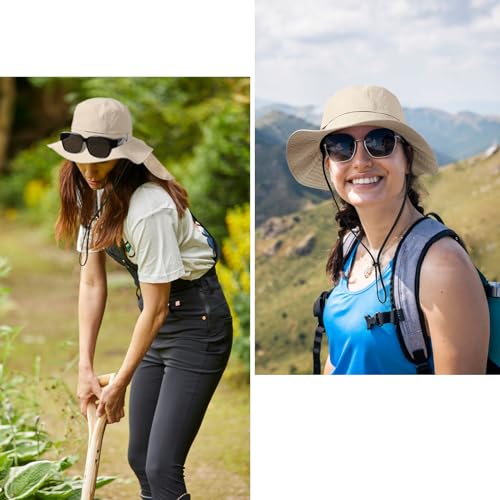 Sombrero impermeable para sol unisex beige miniatura 6