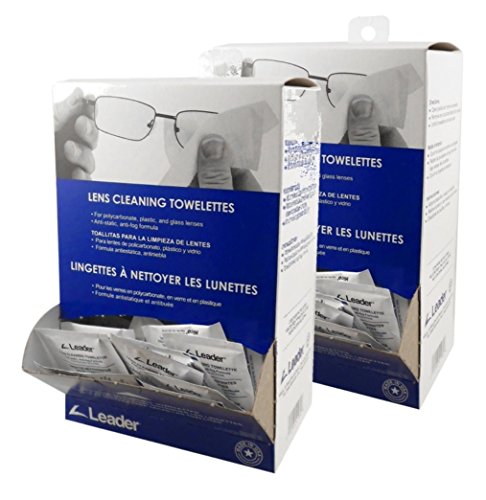 Leader Lens Cleaning Towelette Dispenser, 100/Box (100 Count) (2 Pack)