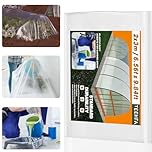 2 X 3M Extra Thick Heavy Duty Polythene Sheeting, Plastic Dust Waterproof Sheets, Garden Grow Polythene Cover Sheets, for Gardening Insulation Building Rubble Protection - White