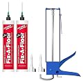 The Original Fix-A-Floor Loose Tile Repair Adhesive with Micro Syringe Injector & Caulk Gun - Tile, Porcelain, Ceramic, Marble, Stone & Wood Floor Repair Adhesive - Pack of 2