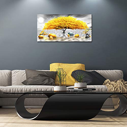 Wall Decorations For Living Room Canvas Wall Art For Bedroom Abstract Wall Decor Black And White Canvas Art Yellow Tree Paintings Bathroom Home Decoration Hang Pictures Office Large Wall Artworks #TOP7