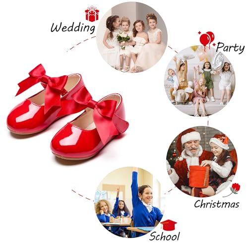 Image of PHIRAMIN Tollder Girl Dress Shoes - Little Girl Ballet Flats for Wedding Party
