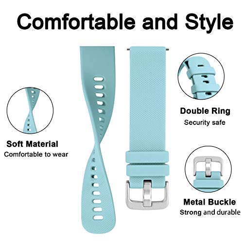 Geak Compatible With Garmin Vivoactive 3 Band For Women Men,20Mm Soft Silicone Replacement Bands For Vivoactive 3 Music/Galaxy Active 2/Samsung Watch 42Mm/Forerunner 645 Smartwatch Sky Blue #TOP6