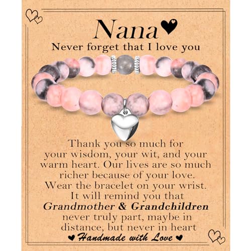 Image of Nana Mothers Day Gifts for Nana Grandma Grandmother, Christmas Valentines Day Easter Birthday Gifts Stocking Easter Basket Stuffers Beaded Bracelet Jewelry Gifts for Nana Grandma Mimi Grammy Gigi Women