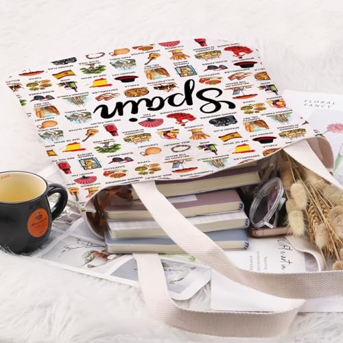 G2TUP Spain Lover Gift Spain Travel Tote Bag Spanish Culture Handbag Spain Tourism Gift Spain Vacation Gift4