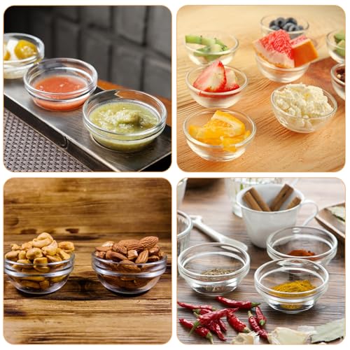 Miniatura 6 de Mispudin 10 Piezas Cuencos Aperitivos, 7.5 Cm Mini Cuencos Para Salsas, Platos Para Aperitivos, Cuencos De Cristal Para Aperitivos Adecuado Para Salsas Postres Snacks Frutas Sushi