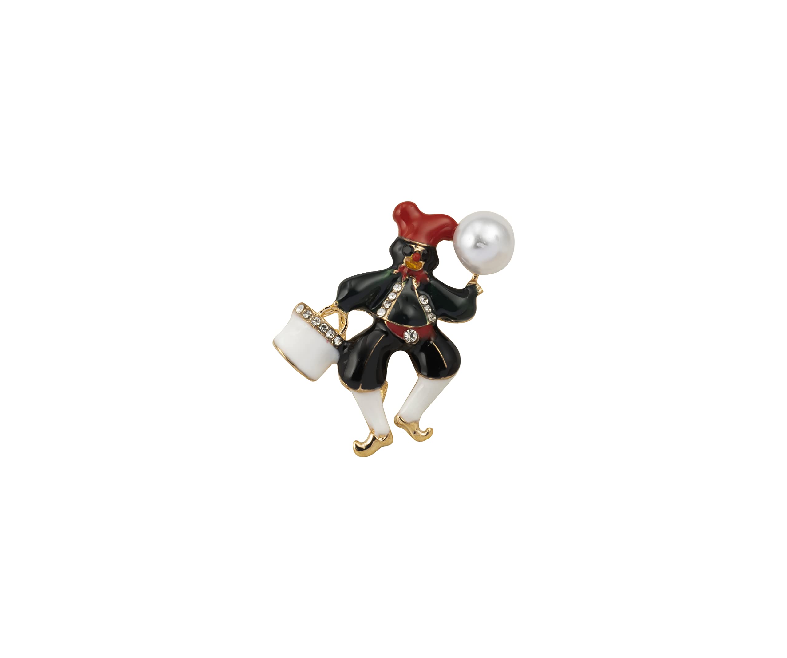 knighthood Dancing Jolly Joker Clown With Pearl Detailing Brooch, Suit Stud, Shirt Studs, Lapel Pin Accessories for Men Women-picture-19