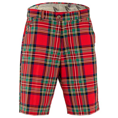 Royal & AwesomeMens Golf Shorts, Crazy Golf Shorts For Men, Plaid Shorts Men - Golf Tool Included