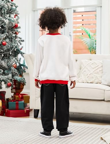 Disney family matching sweatshirt Stitch Mickey Spiderman print long sleeve winter Christmas mom dad kids loose fit red3