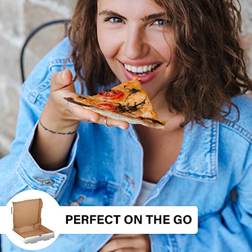 Mt Products White Cardboard Pizza Box - 10 Pieces Of 10" Length X 10" Width X 1.75" Depth Corrugated B-Flute Plain Pizza Holder - Made In The Usa #TOP3