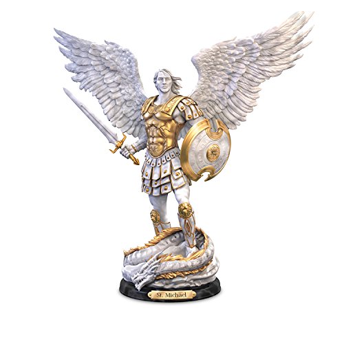 Escultura Saint Michael de mármol 25.4 cm