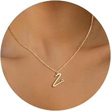Gold Silver Initial Necklace for Women Personalised Name Letter Necklaces A-Z and Small Heart Pendant Stainless Steel Chains Jewellery Gift for Girls Ladies 18"+2"