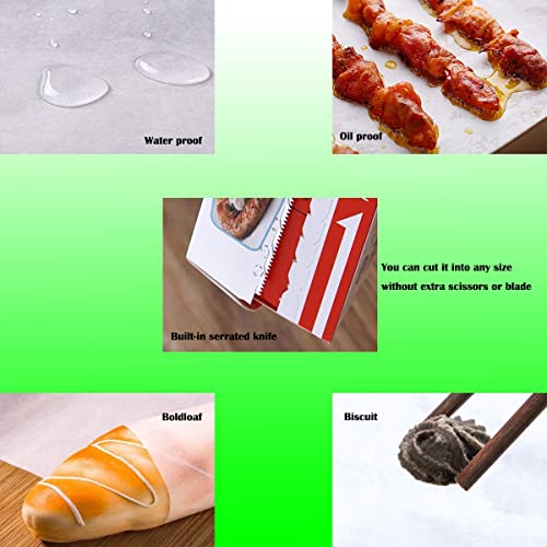 Nonstick Parchment Paper Roll For Baking, Reusable Food Grade Waterproof&Oilproof Wax Paper, 12" X 66' Heavy Duty Roasting Pan Liner For Oven Air Fryer Kitchen Barbecue[White] #TOP6