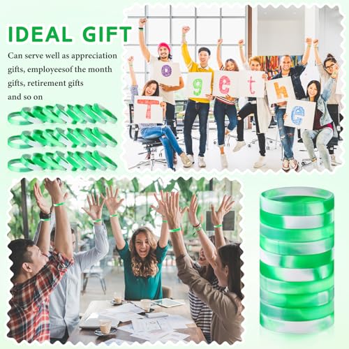 Image of Liliful 100 Pcs Silicone Rubber Wristbands Rubber Wristband Bracelet Bands for Silicone Wristbands for Women Men(Green and White)