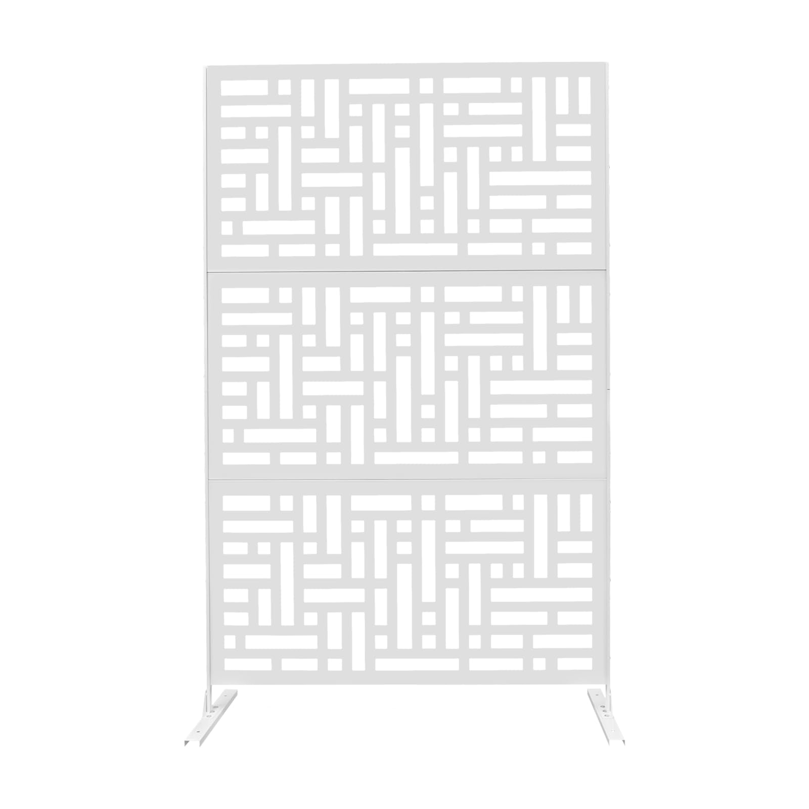 Parawan, 120 x 40 x 190 cm, dekoracyjna ścianka działowa ze stojakiem, metal, na taras, podwórko, balkon
