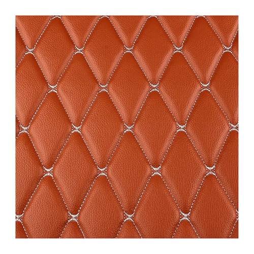 Tissu cuir PU artificiel épais orange pour réparer un meuble usé