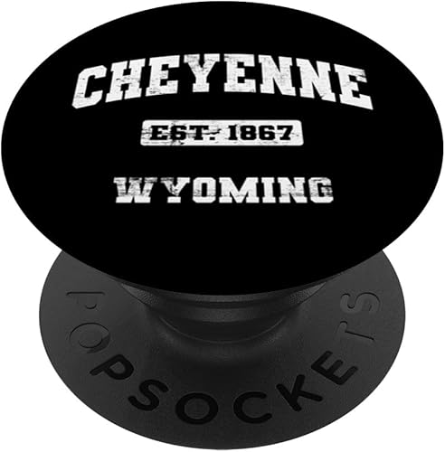 Cheyenne Wyoming WY vintage state Athletic style PopSockets Standard PopGrip