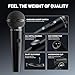 Phenyx Pro Dynamic Vocal Microphone, Cardioid Microphone with ON/Off Switch, 16.4 ft XLR Cable, Mic Clip, Storage Bag, Wired Handheld Mic for Singing, Stage, Studio, Karaoke (PM-25S)