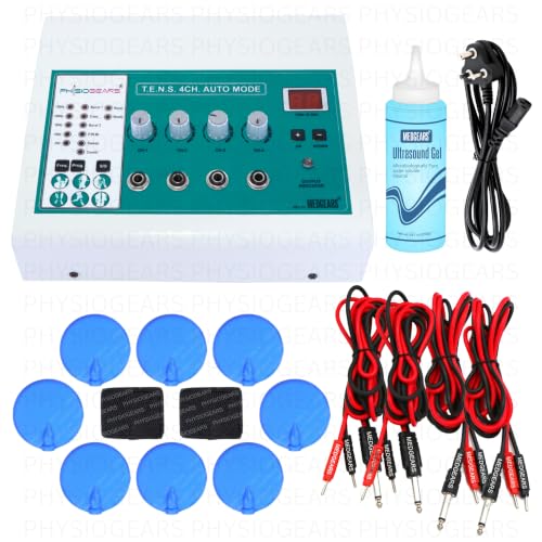 Physiogears 4 Channel Tens Auto Mode Multi-Function Physiotherapy Nerve Stimulator Electrotherapy...