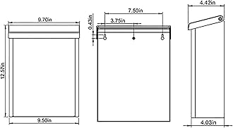 ARCHITECTURAL MAILBOXES Designer Galvanized Steel, Locking Wall Mount White with Satin Nickel