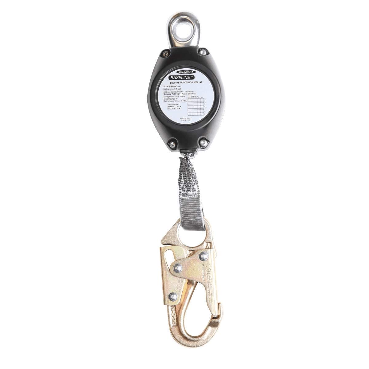 Werner R530007 7-Foot Baseline Web Self-Retracting Lifeline, 1per