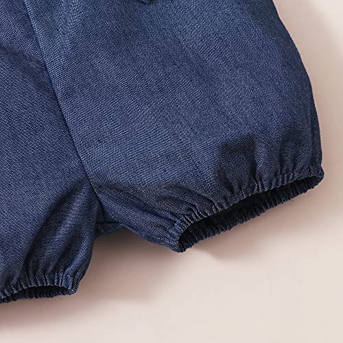 Image of XUANHAO Infant Toddler Baby Girl Clothes Denim Jeans Outfits 2PCS Ruffle Floral Top + Ripped Denim Girls Pants Set 6M-4T