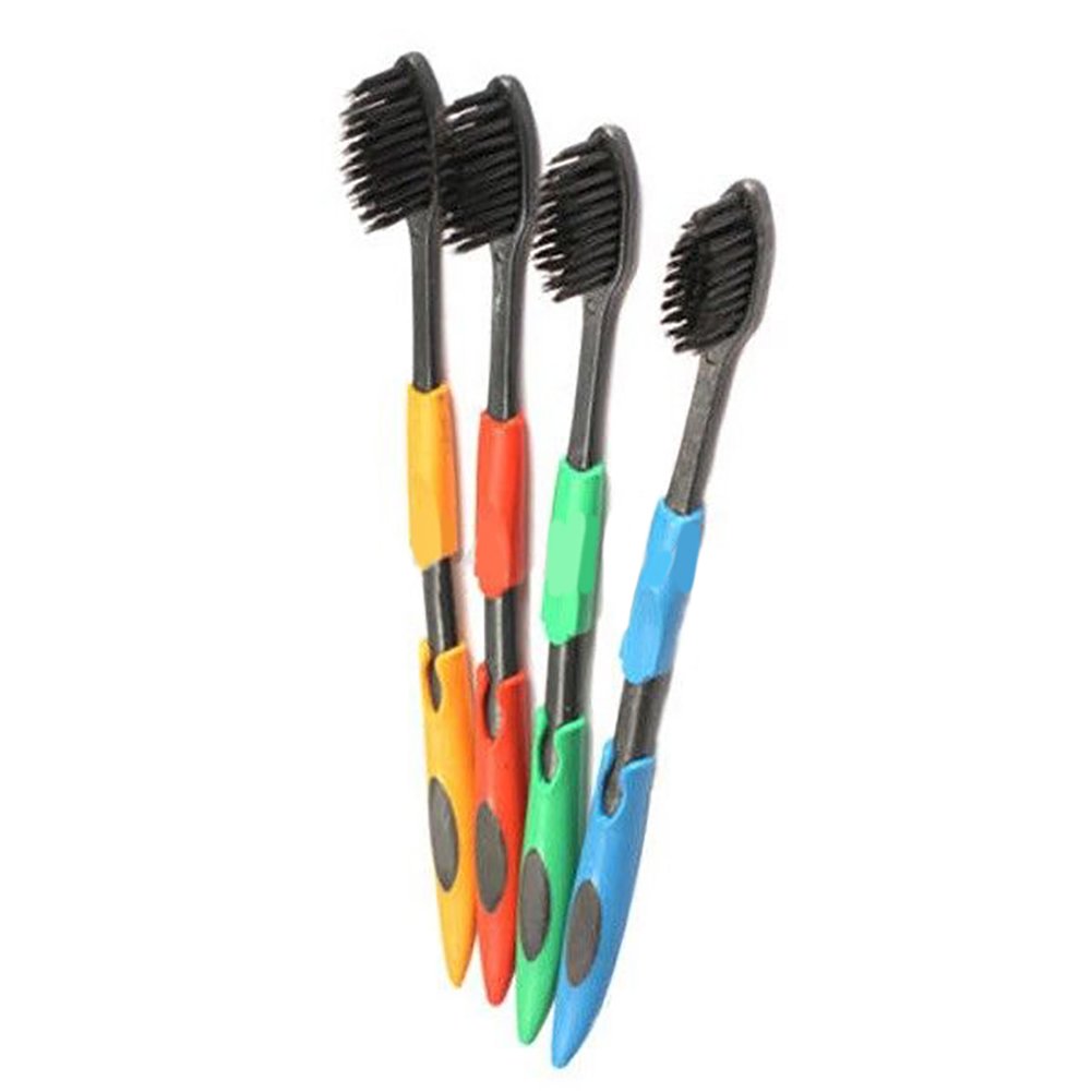Toothbrush Soft Bristles, 4x Ultra Soft Bamboo Charcoal Brush Teeth Oral Toothbrushes Dental Care