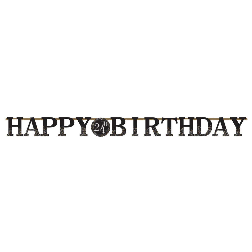 Amscan 121873 - Gold Sparkling Celebration Add an Age Jumbo Happy Birthday Letter Banner - 3.2 m