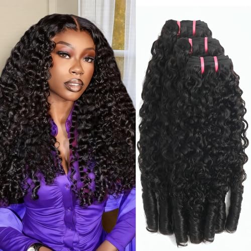 Beauty Queen Burmese Curly Bundles Human Hair 14 16 18 Inch 16A 100% Unprocessed Virgin Remy Curly Bundles Spiral End Natural Black Color for Women