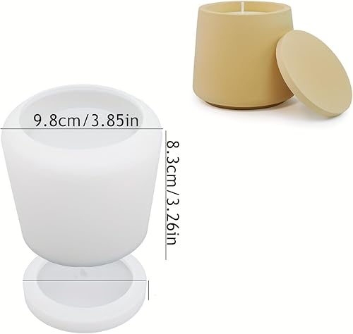 Miniatura 9 de Moldes de tarro de vela de 2 tamaños, moldes de concreto de silicona para portavelas con tapas, moldes de resina epoxi, moldes de fundición de