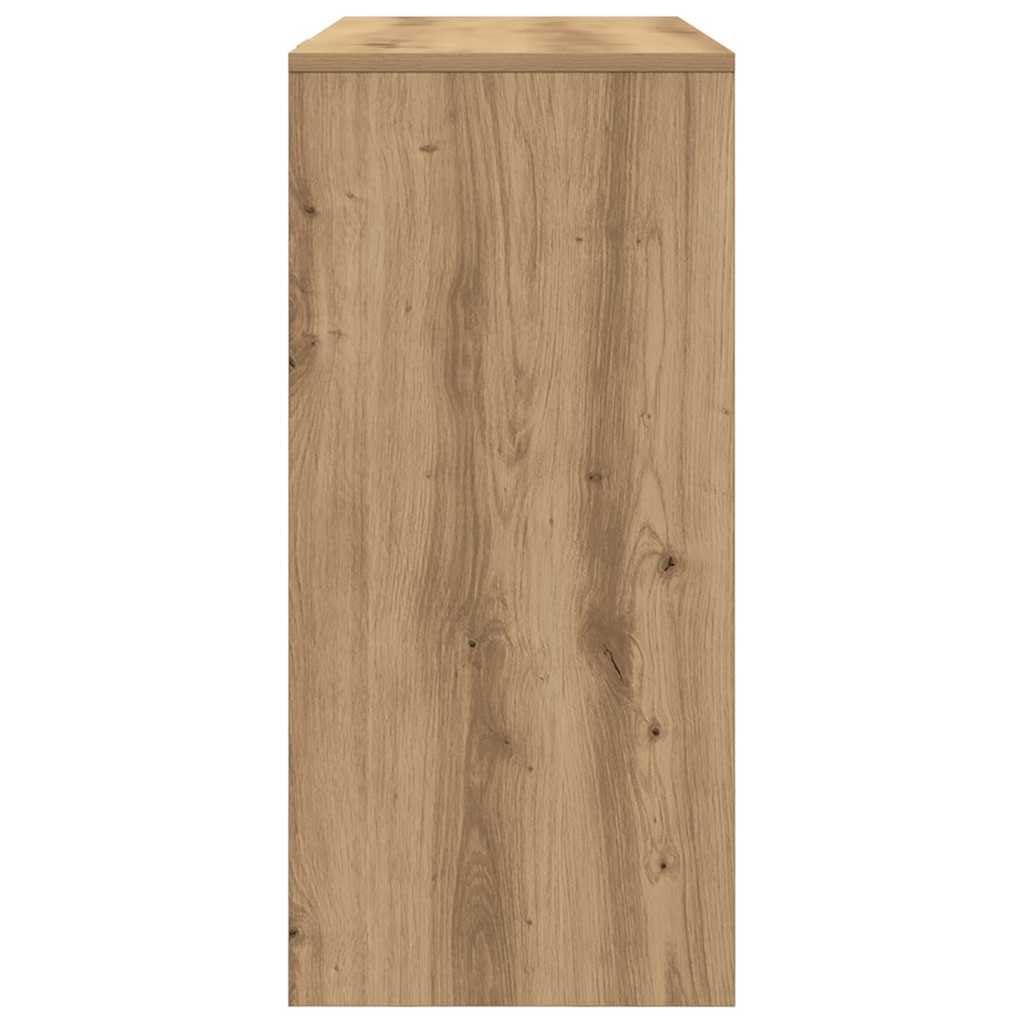 Tavolo per PC in legno di rovere Artisan, 102,5 x 35 x 75 cm, con scomparti aperti, scrivania moderna per piccoli uffici e camere degli studenti, superficie liscia facile da pulire