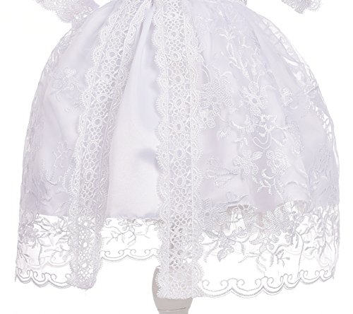 Dressy Daisy Baby Girls' Baptism Christening Gown White Dress With Lace Cape And Bonnet Embroidered Clothing Outfit Size 12 Months #TOP4