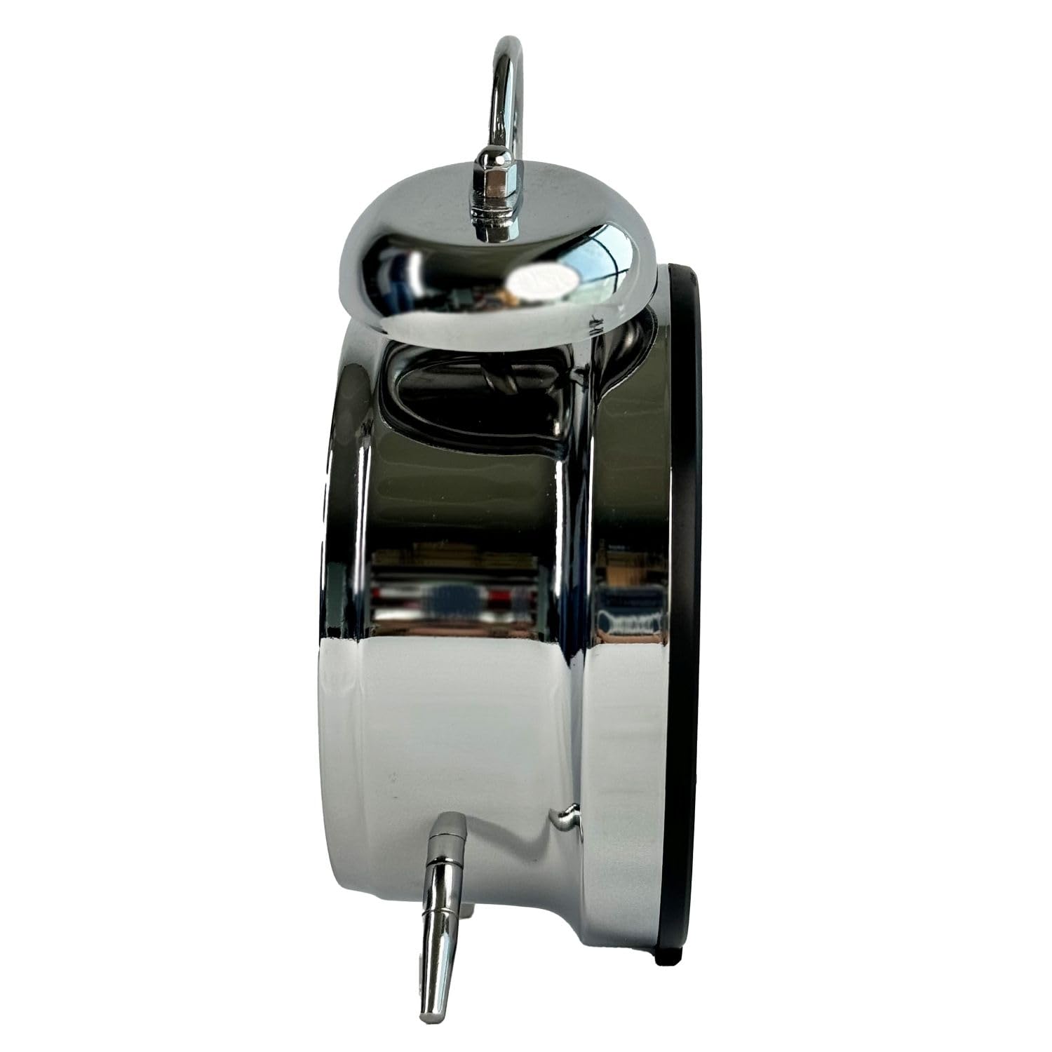 SILVA Schneider URW 240 - Radio de reloj retro con función despertador, doble campana, pantalla regulable, temporizador para dormir, despertador con timbre o radio, cromo