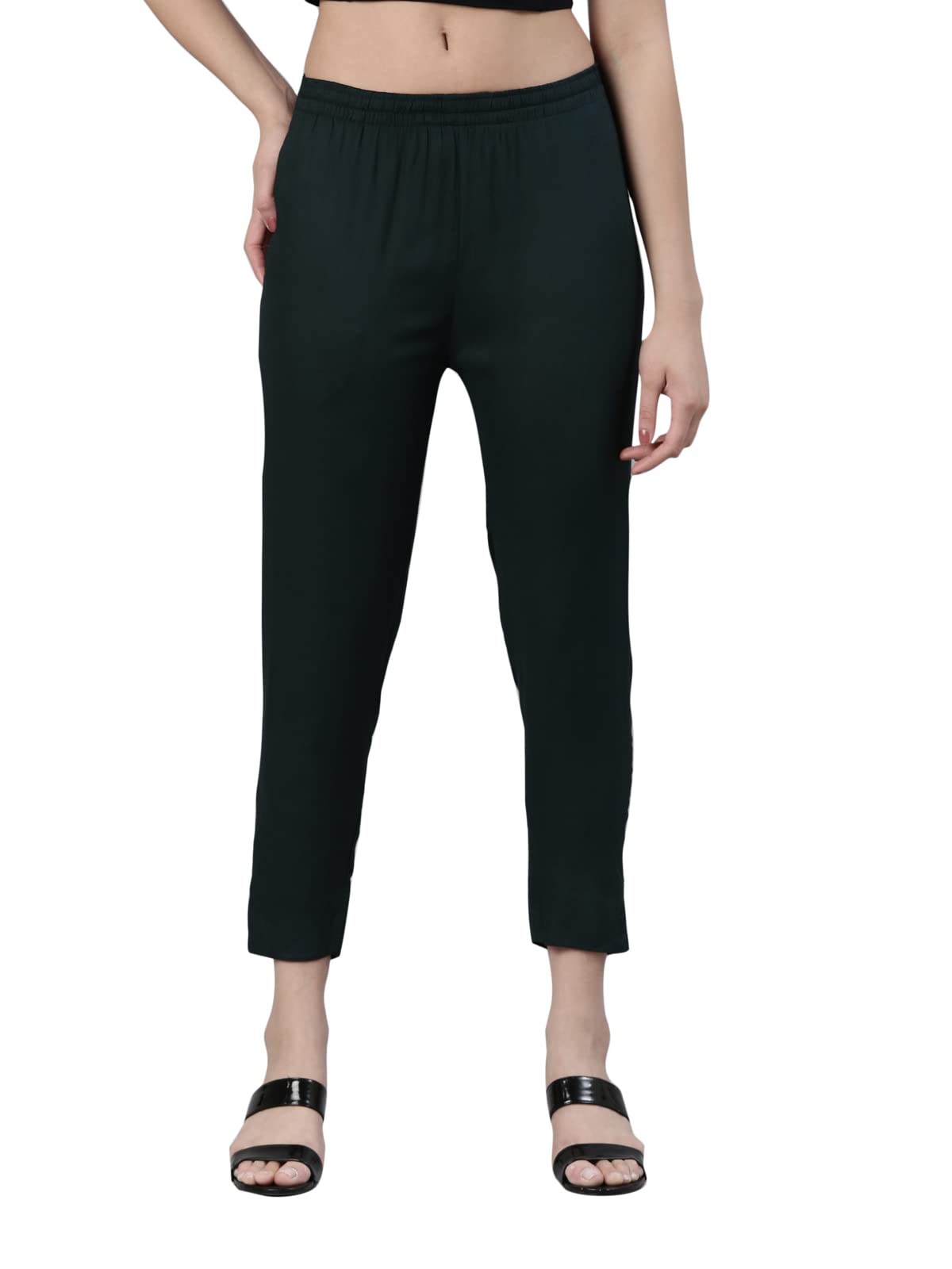 kryptic Women’s 100% Viscose Ethnic Kurti Pant with Elasticated Drawstring Waistband and Side Pocket | Slim Fit, Mid Rise, Full Length Comfortable Bottom Wear for Daily & Festive Outfits-picture-48