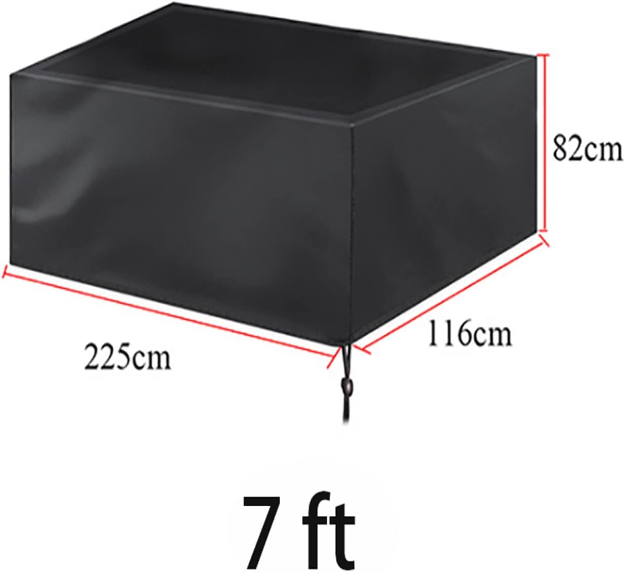 SEIWEI 7ft Billiard Table Dust Cover Outdoor Pool Table Cover Foldable and Waterproof Black