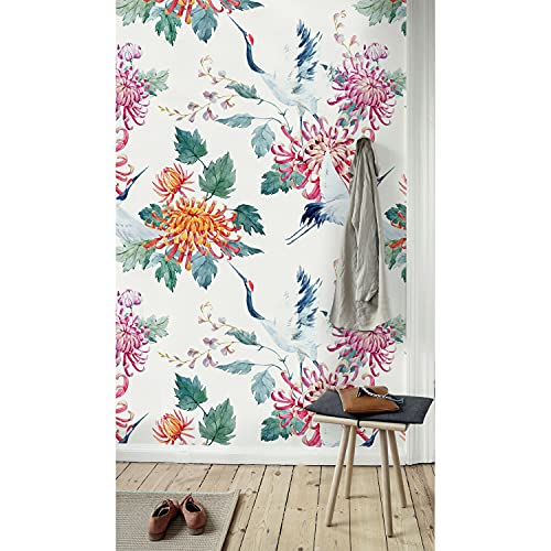 Papier peint floral et oiseaux tropicaux pour relooker les meubles de chambre - 2