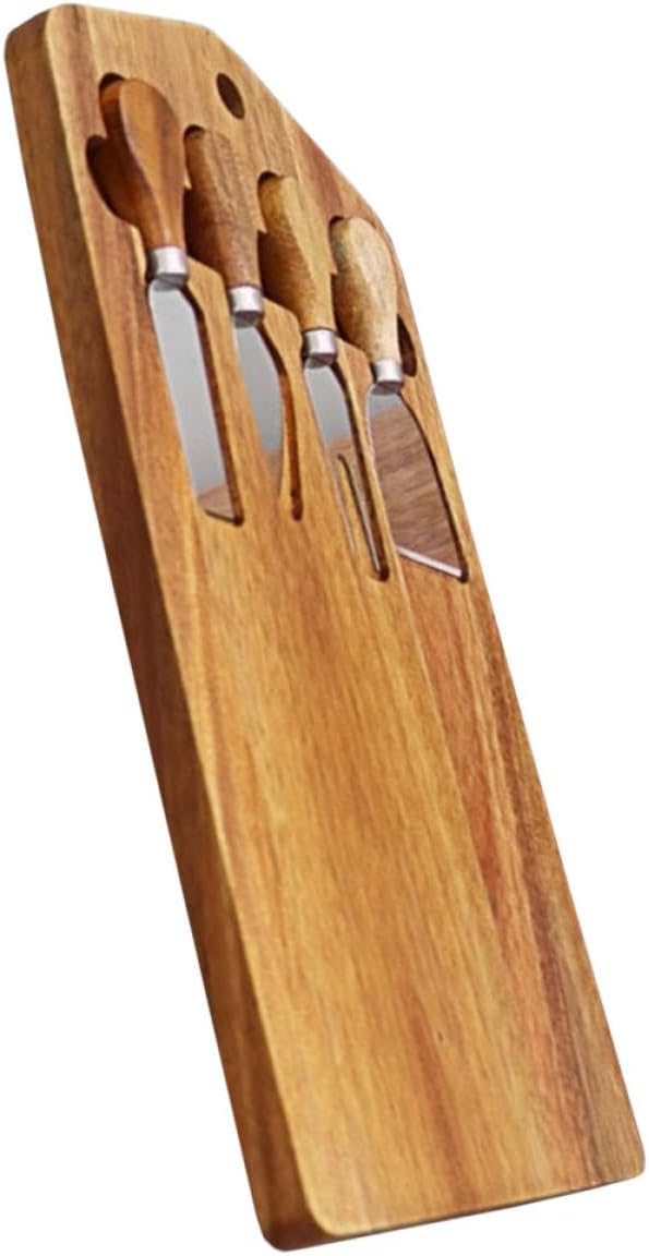 Wood Cutting Board Set with Cheese Utensils Acacia Meat and Butter Chopping Board for Meal Prep for Home Cooking and Entertaining