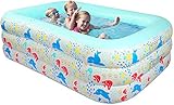 【Fácil de inflar】 Montaje rápido de la piscina inflable en unos 3 minutos mediante una bomba eléctrica (no incluida) y desinflado rápido mediante las eficientes válvulas. Tiene válvulas de agua en la parte inferior, lo que facilita el drenaje.