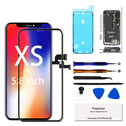 Fixerman for iPhone Xs LCD [NOT OLED] Screen Replacement 5.8 inch, 3D Touch Display Digitizer Assembly with Repair Tools, Compatible with Model A1920, A2097, A2098, A2100