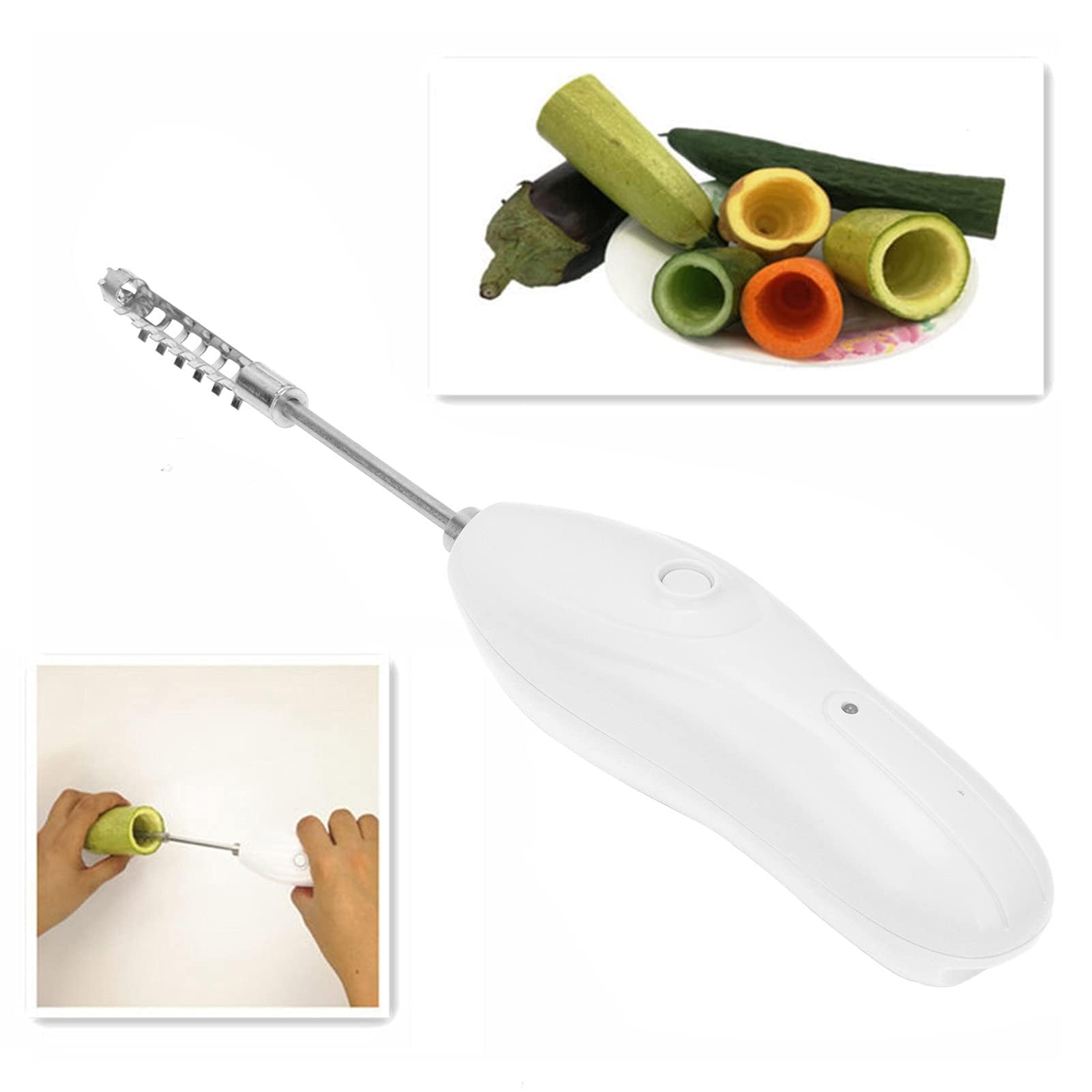 Herramienta eléctrica para quitar el núcleo de verduras y frutas, descorazonador profesional para calabacín, calabaza, tomate, berenjena, patata, escamador de pescado