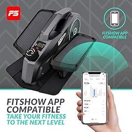 Bluefin Fitness Curv Mini | Seated Under Desk Elliptical Trainer | Pedal Exerciser Machine | Adjustable Resistance | Quiet Flywheel Motor | LCD Screen | Bluetooth | FitShow App Compatible