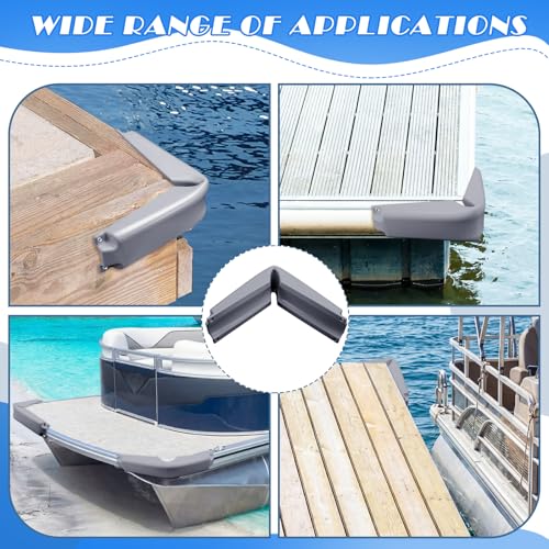 Pangda 2 Pack Pontoon Corner Boat Fenders PVC Dock Bumpers for Docking Boat Aluminum Corner Cap 9 x 9 x 4 Inch Pontoon Accessories UV-Resistant for Marine Cushioned Protection (Silver) by Pangda - Used condition - Image 7