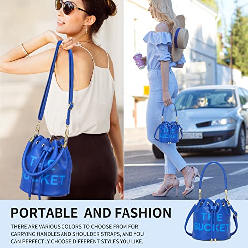 Image of JQAliMOVV Mini Leather Bucket Bags for Women Drawstring Bucket Purse Crossbody Handbags Hobo Bag