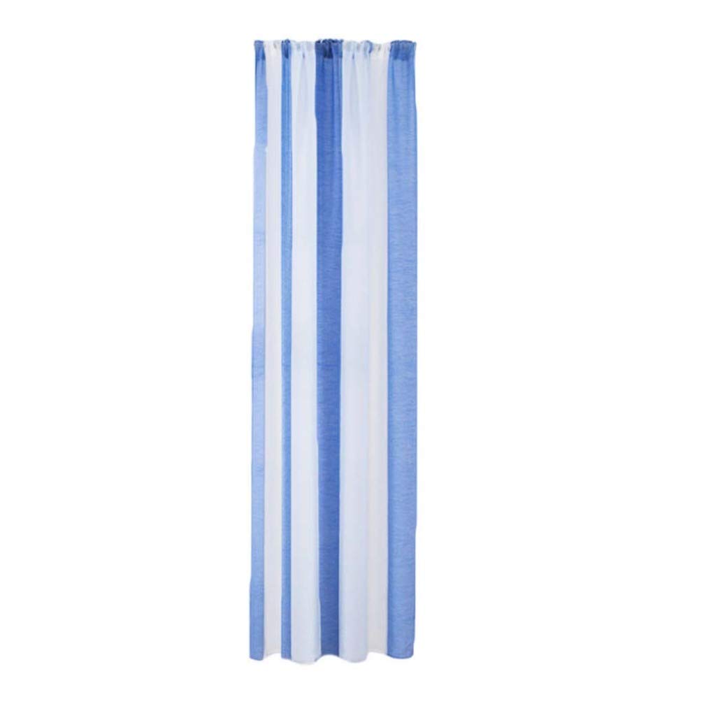 Vosarea Voile Curtain Panel Modern Tulle Semi Sheer Window Curtain Drapery For Bedroom Kitchen Bathroom Decor 100x200cm (Blue)